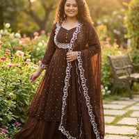 Anarkali Collection "Samaira" - Marron chocolat