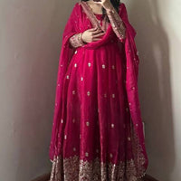 Anarkali/Robe Collection "Indra" - Rouge