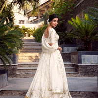 Lehenga collection "Douchanty" Blanc cassé