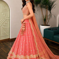Lehenga collection "Riya" - Rose pêche