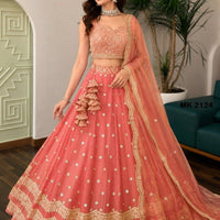 Lehenga collection "Riya" - Rose pêche