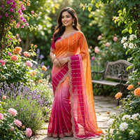 Sari "Gayatri" - Rose/orange