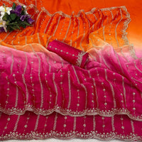 Sari "Gayatri" - Rose/orange