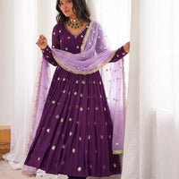 Anarkali/Robe Collection "Kavita" - Prune
