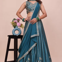Lehenga collection "Sourhya" - Bleu canard