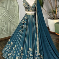 Lehenga collection "Sourhya" - Bleu canard