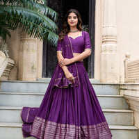 Lehenga collection "Seelana" - Violet foncé