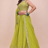 Lehenga collection "Sourhya" - Vert anis
