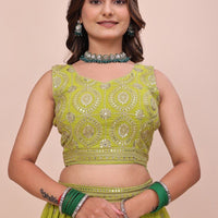 Lehenga collection "Sourhya" - Vert anis
