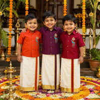 Ensemble chemise veshti "Hiresh" - Bordeaux