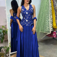 Lehenga Collection "Vinesha" - Bleu royal