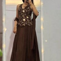 Lehenga Collection "Vinesha" - Marron