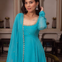 Anarkali Collection "Bhoomi" - Bleu turquoise