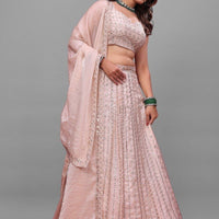 Lehenga collection "Sourhya" - Rose poudrée