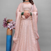 Lehenga collection "Sourhya" - Rose poudrée