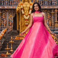 Anarkali Collection "Menaka" - Rose