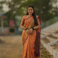 Sari "Ridika" - Orange rouille