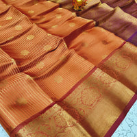 Sari "Ridika" - Orange rouille