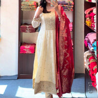 Anarkali/Robe Collection "Akshara Anarkali" - Blanc