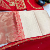 Lehenga collection "Khadidja" - Doré/rouge