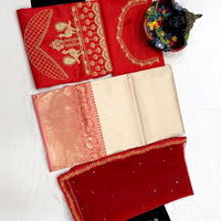 Lehenga collection "Khadidja" - Doré/rouge