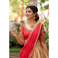 Lehenga collection "Khadidja" - Doré/rouge