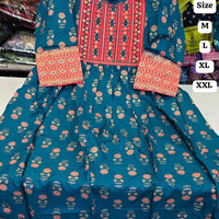 Robe tunique Collection "Mendhana" - Bleu paon/corail