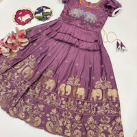 Lehenga Fille collection "Divya" - Violet parme
