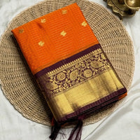 Sari "Ridika" - Orange rouille