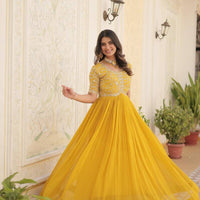 Anarkali/Robe Collection "Anarkali SWEETY 3" - Jaune