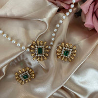 Parure ras de cou "Maharani Flower" Emeraude