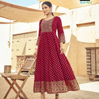 Anarkali/Robe Collection "Anarkali Maduri" - Rouge bordeaux