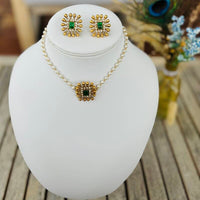 Parure ras de cou "Maharani Flower" Emeraude