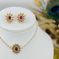 Parure ras de cou "Maharani Flower" Rubis