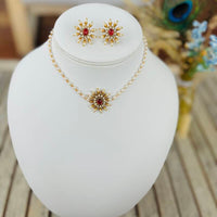Parure ras de cou "Maharani Flower" Rubis