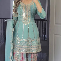 Dhoti Salwar - Gris bleu