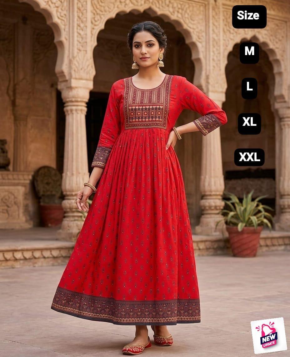 Robe tunique Collection "Mendhana"  - Rouge