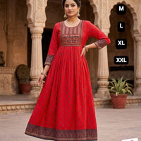 Robe tunique Collection "Mendhana"  - Rouge