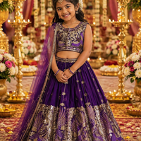 Lehenga Fille collection "Harshana" - Prune