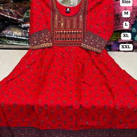 Robe tunique Collection "Mendhana"  - Rouge