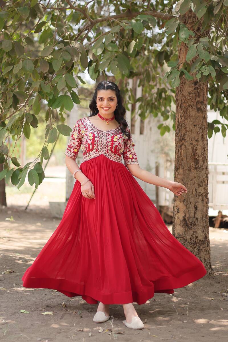Anarkali/Robe Collection "Anarkali SWEETY2" - Rouge