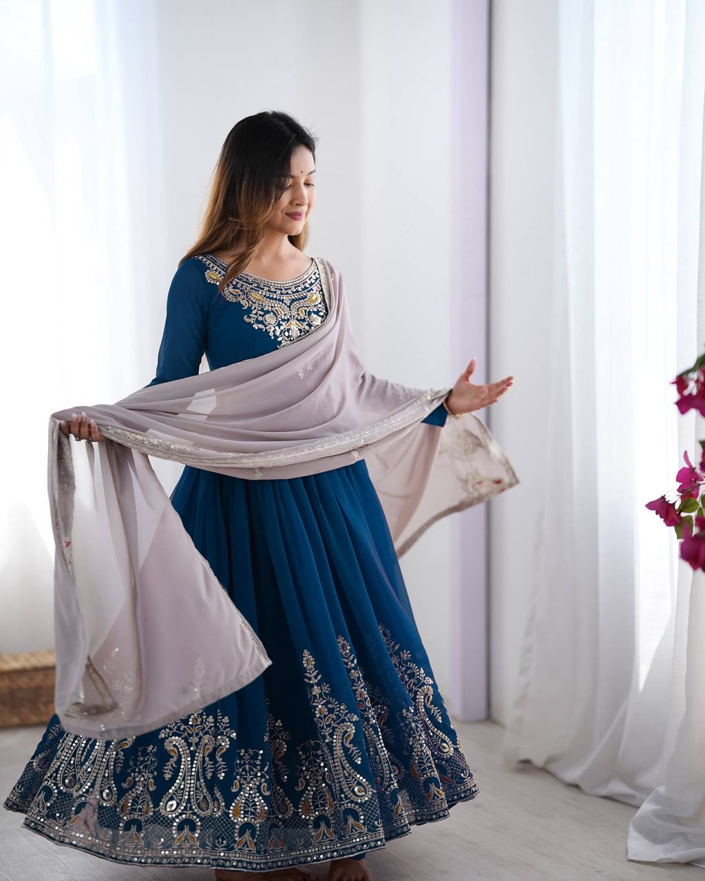 Robe "Ishika" - Bleu