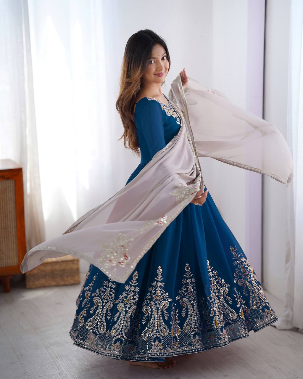 Robe "Ishika" - Bleu