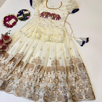 Lehenga Fille collection "Divya" - Blanc