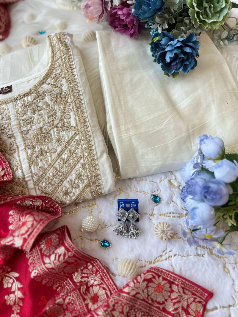 Anarkali/Robe Collection "Akshara Anarkali"  - Blanc