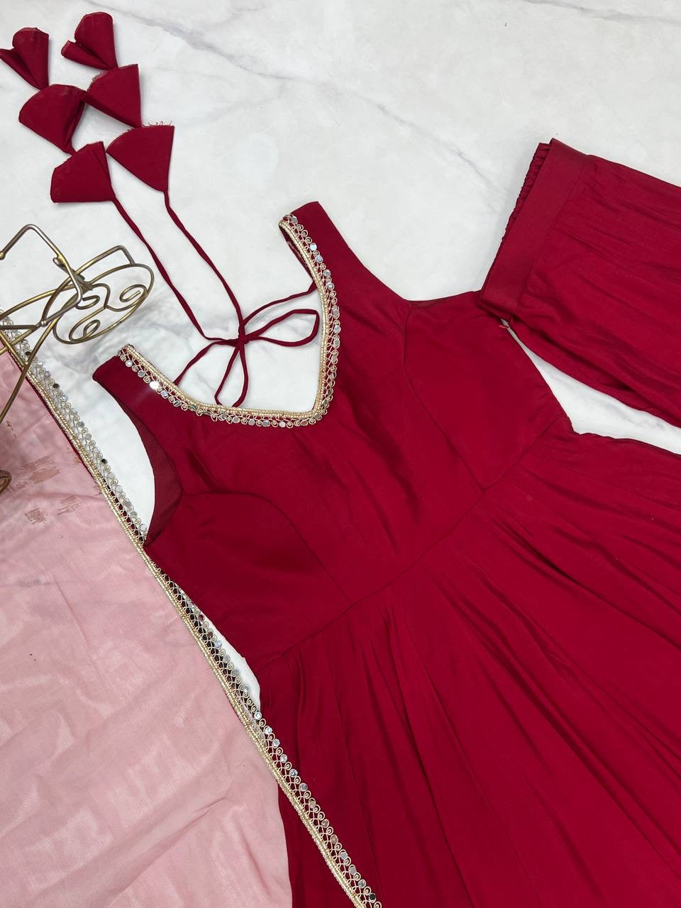 Anarkali Collection "SaÏda" - Rouge bordeaux