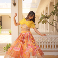 Lehenga collection "Sana" - Jaune/corail