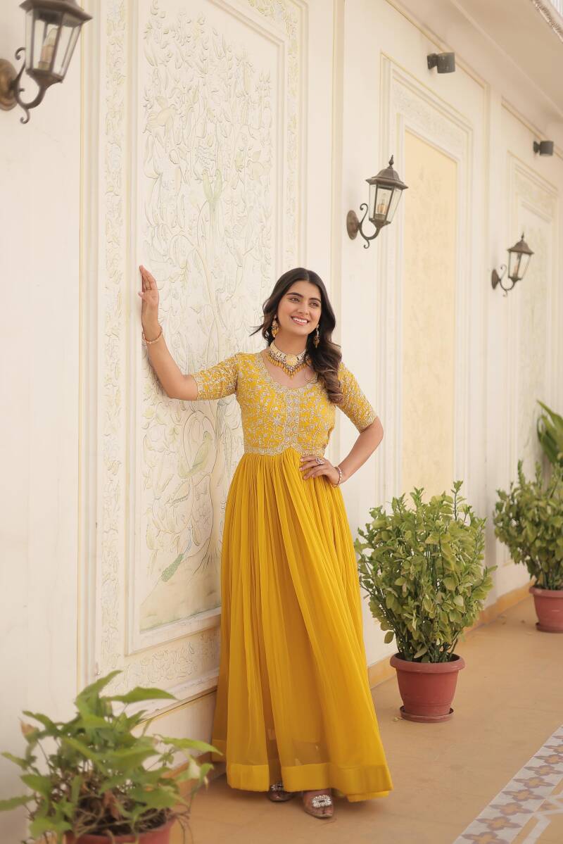 Anarkali/Robe Collection "Anarkali SWEETY 3" - Jaune