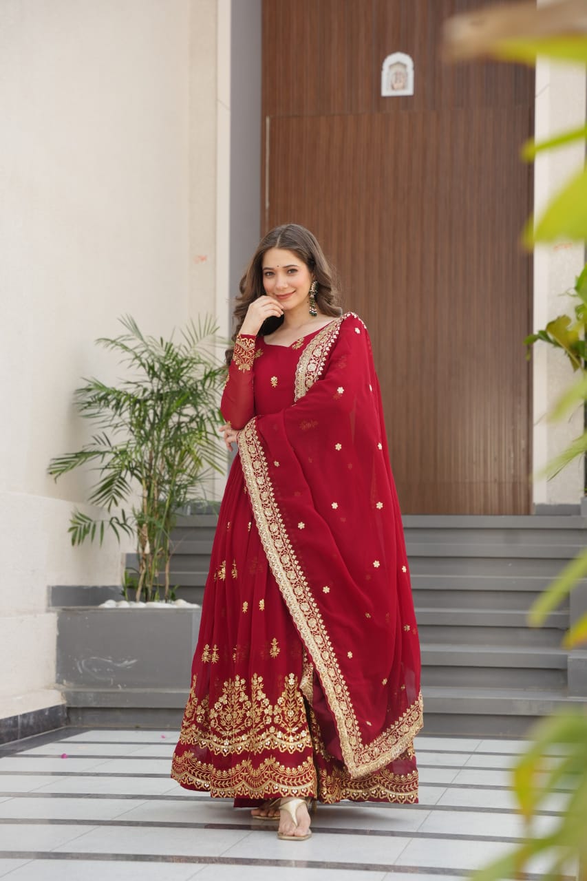 Anarkali Collection "Katalya" - Rouge bordeaux