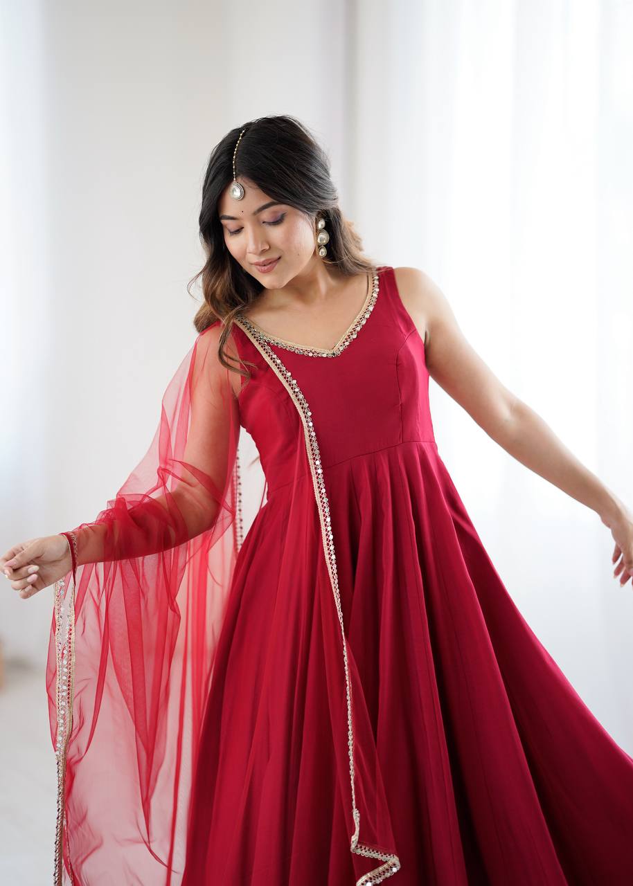 Anarkali Collection "SaÏda" - Rouge bordeaux